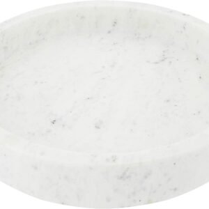 Creative Co-Op Minimalist Round Carved Marble Tray