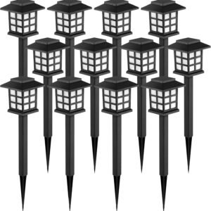 GIGALUMI Solar Outdoor Lights, 12 Pack