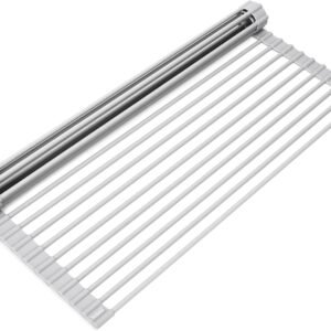 Over Sink Foldable Multipurpose Roll-Up Dish Drying Rack